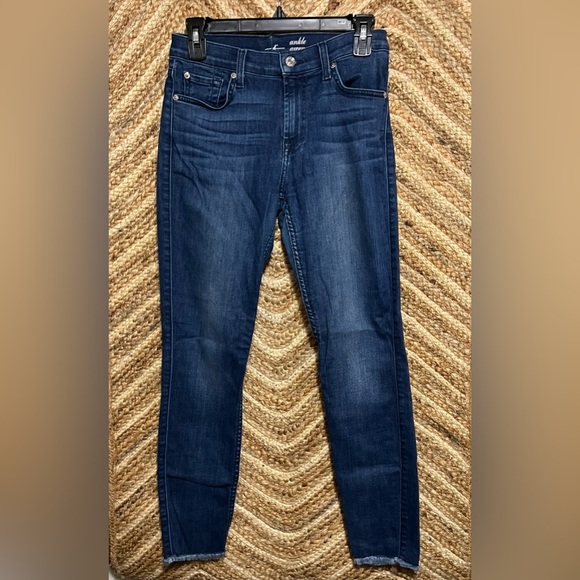 7 for All Mankind Junior's Dark Wash Ankle Gwenevere Denim Jeans,Size 17 - Picture 1 of 11